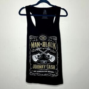 Torrid Zion Black Man in Black Johnny Cash Cotton Scoop Neck Tank Top Size 1